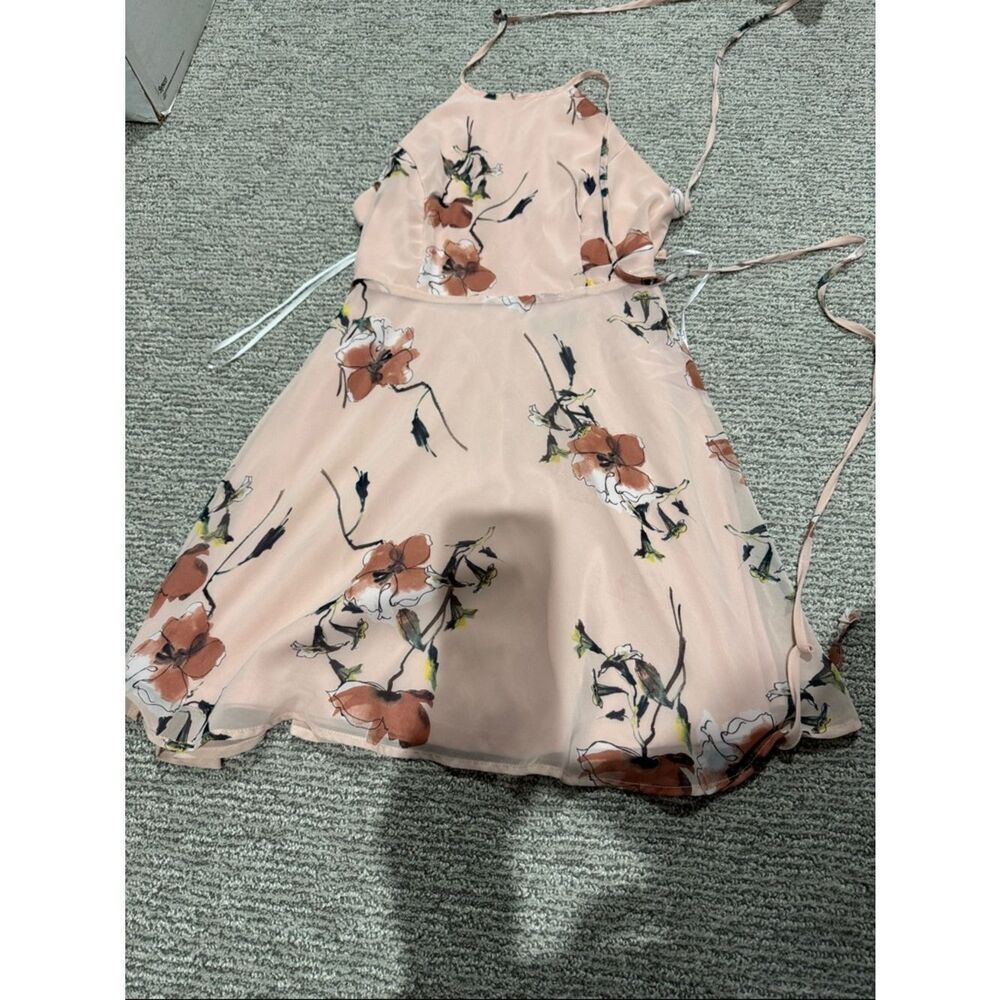 Lulu's Blush Pink Floral Mini Dress